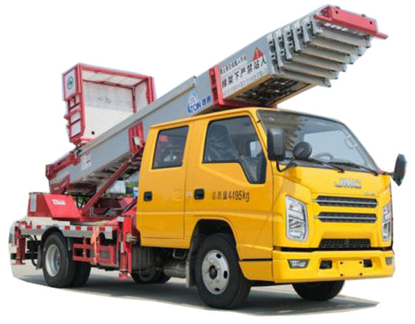 32 meters JiangLing 4 x2 aerial ladder moving operation truck